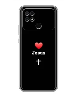 Чохол для Xiaomi POCO C40 з картинкою «Серце - Jesus»