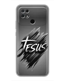 Чехол для Xiaomi POCO C40 с картинкой «Надпись Jesus Graffiti»