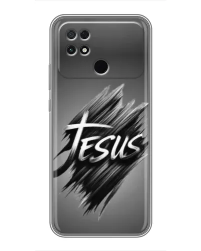 Чехол для Xiaomi POCO C40 с картинкой «Надпись Jesus Graffiti»