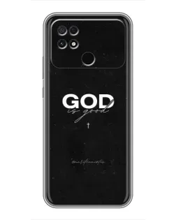 Чехол для Xiaomi POCO C40 с картинкой «GOD — Бог над всем»