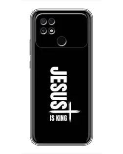 Чехол для Xiaomi POCO C40 с картинкой «Вертикаль веры Jesus»