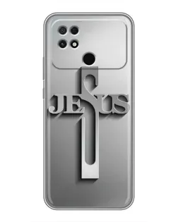 Чохол для Xiaomi POCO C40 з картинкою «Металевий хрест Jesus»