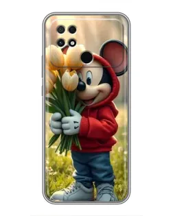 Чехол для Xiaomi POCO C40 с картинкой «Микки с тюльпанами» Чехол для Xiaomi POCO C40 с картинкой «Микки с тюльпанами»