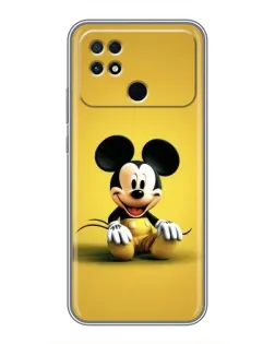 Чехол для Xiaomi POCO C40 с картинкой «Микки на желтом»