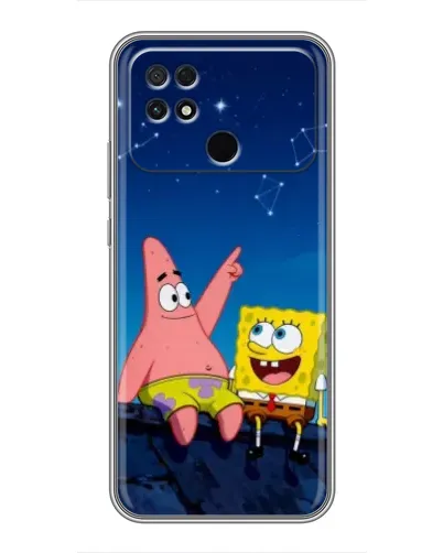 Чехол для Xiaomi POCO C40 с картинкой «Губка Боб и Патрик ночью» Чехол для Xiaomi POCO C40 с картинкой «Губка Боб и Патрик ночью»