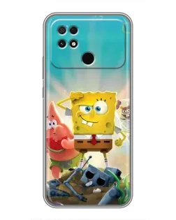 Чехол для Xiaomi POCO C40 с картинкой «Спанч Боб победитель»