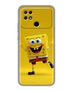 Чехол для Xiaomi POCO C40 с картинкой «Позитивный Губка Боб»