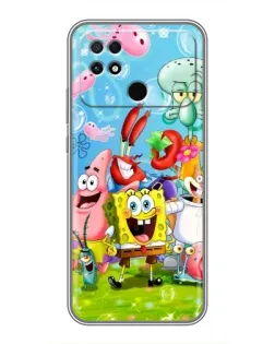 Чохол для Xiaomi POCO C40 з картинкою «Губка Боб та друзі»