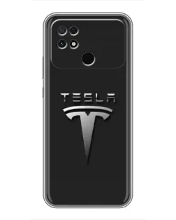 Чохол для Xiaomi POCO C40 з картинкою «Сталевий логотип Tesla»