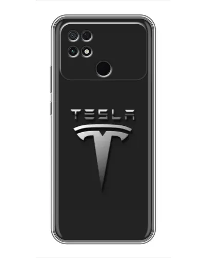 Чохол для Xiaomi POCO C40 з картинкою «Сталевий логотип Tesla»