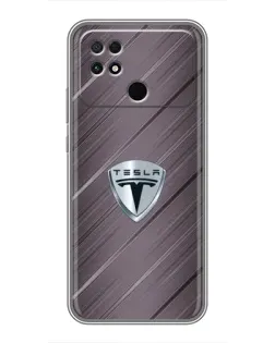 Чохол для Xiaomi POCO C40 з картинкою «Металева текстура Tesla»