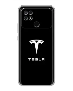 Чохол для Xiaomi POCO C40 з картинкою «Tesla White Logo»