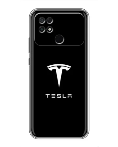 Чохол для Xiaomi POCO C40 з картинкою «Tesla White Logo»