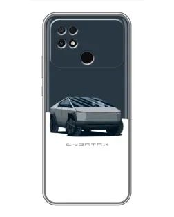 Чохол для Xiaomi POCO C40 з картинкою «Сріблястий Cybertruck Tesla»