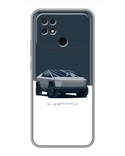 Чохол для Xiaomi POCO C40 з картинкою «Сріблястий Cybertruck Tesla»