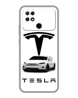 Чохол для Xiaomi POCO C40 з картинкою «Tesla White Style»