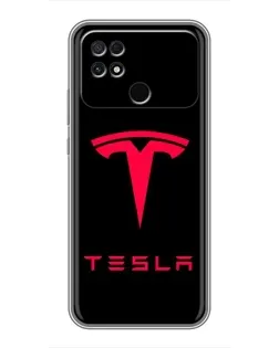 Чохол для Xiaomi POCO C40 з картинкою «Tesla Red Logo»