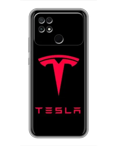 Чохол для Xiaomi POCO C40 з картинкою «Tesla Red Logo»