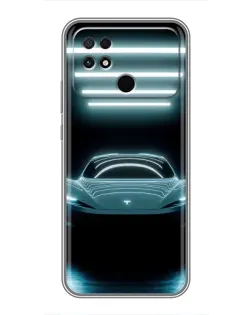 Чохол для Xiaomi POCO C40 з картинкою «Tesla в неоні»