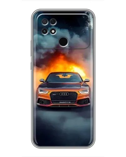 Чохол для Xiaomi POCO C40 з картинкою «Audi у вогняному диму»