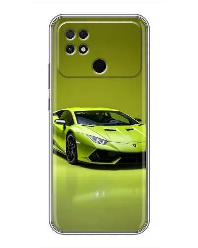 Чохол для Xiaomi POCO C40 з картинкою «Салатовий Lamborghini Huracan»