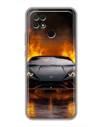 Чохол для Xiaomi POCO C40 з картинкою «Lamborghini у вогні»