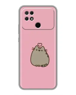 Чехол для Xiaomi POCO C40 с картинкой «Pusheen сердце»