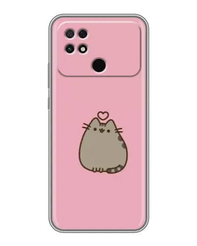Чехол для Xiaomi POCO C40 с картинкой «Pusheen сердце»