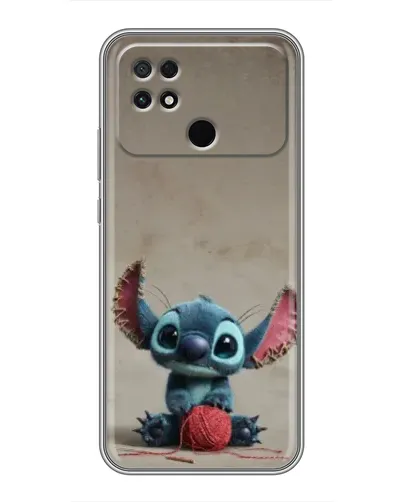 Чехол для Xiaomi POCO C40 с картинкой «Стич на коричневом фоне»