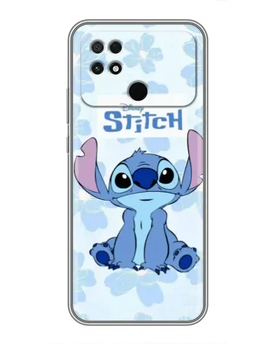Чехол для Xiaomi POCO C40 с картинкой «Stitch среди цветов»