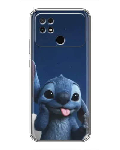 Чехол для Xiaomi POCO C40 с картинкой «Стич в облаках»