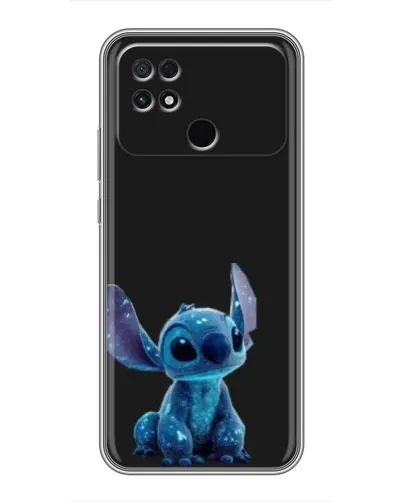 Чехол для Xiaomi POCO C40 с картинкой «Стич на черном»