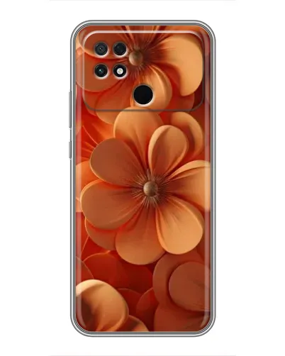 Чехол для Xiaomi POCO C40 с картинкой «Оранжевый макро цветок»