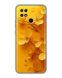 Чехол для Xiaomi POCO C40 с картинкой «Золотые лепестки»