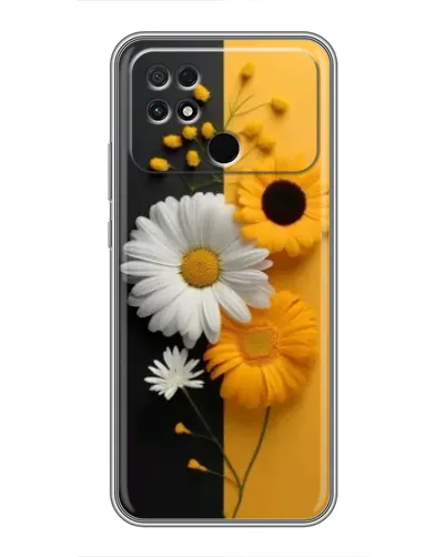 Чехол для Xiaomi POCO C40 с картинкой «Подсолнух и ромашка»