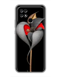 Чехол для Xiaomi POCO C40 с картинкой «Серебряный фантазийный цветок»