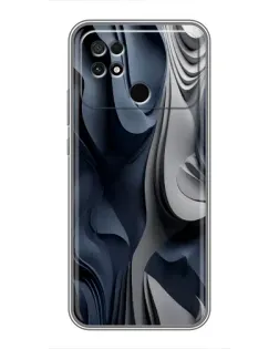 Чохол для Xiaomi POCO C40 з картинкою «Об'ємні сині складки»