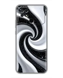 Чохол для Xiaomi POCO C40 з картинкою «Чорно-біла спіраль»