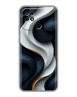 Чохол для Xiaomi POCO C40 з картинкою «Об'ємні чорно-білі стрічки»