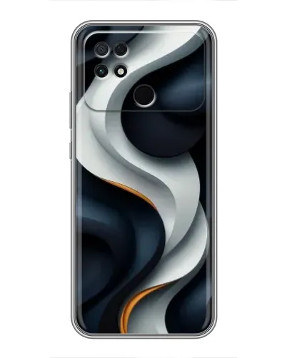 Чехол для Xiaomi POCO C40 с картинкой «Объемные черно-белые ленты»