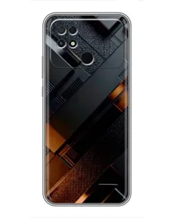 Чехол для Xiaomi POCO C40 с картинкой «Черные геометрические блоки»