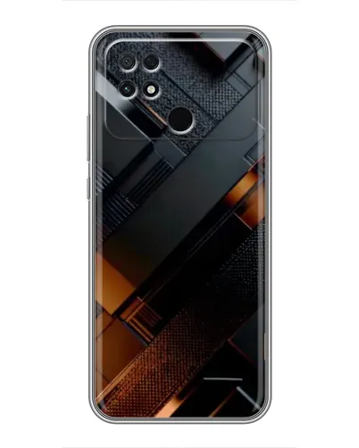 Чехол для Xiaomi POCO C40 с картинкой «Черные геометрические блоки»