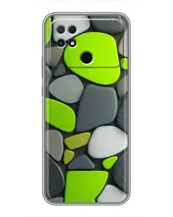 Чехол для Xiaomi POCO C40 с картинкой «Яркая неоновая галька»