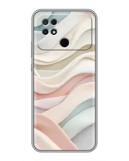 Чехол для Xiaomi POCO C40 с картинкой «Пастельные нежные волны»