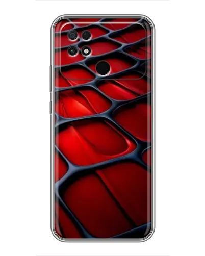 Чехол для Xiaomi POCO C40 с картинкой «Красная глянцевая сетка»
