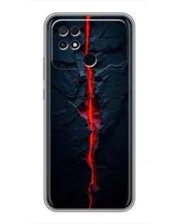 Чехол для Xiaomi POCO C40 с картинкой «Kрасная лавовая трещина»
