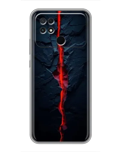 Чехол для Xiaomi POCO C40 с картинкой «Kрасная лавовая трещина»