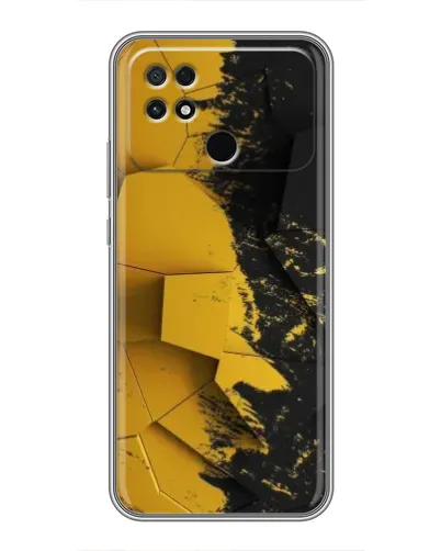 Чехол для Xiaomi POCO C40 с картинкой «Золотые осколки геометрии»