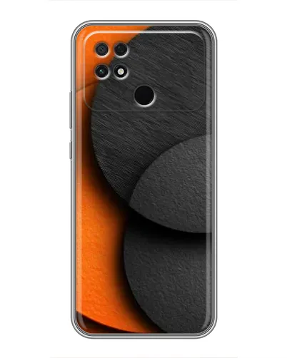 Чехол для Xiaomi POCO C40 с картинкой «Геометрия оранжевых кругов»