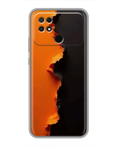 Чехол для Xiaomi POCO C40 с картинкой «Оранжевый разлом»